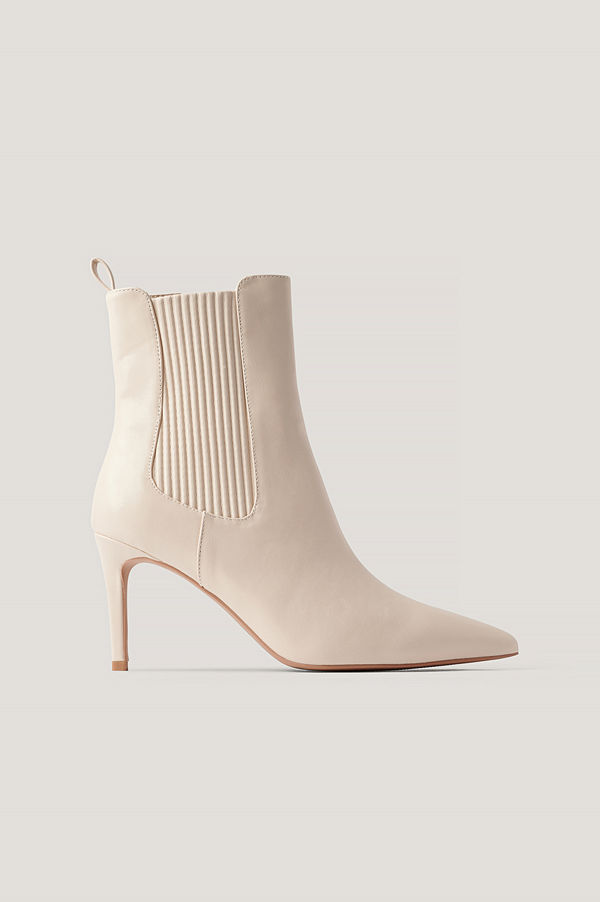 NA-KD Shoes Stilettboots Med Elastisk Detalj beige