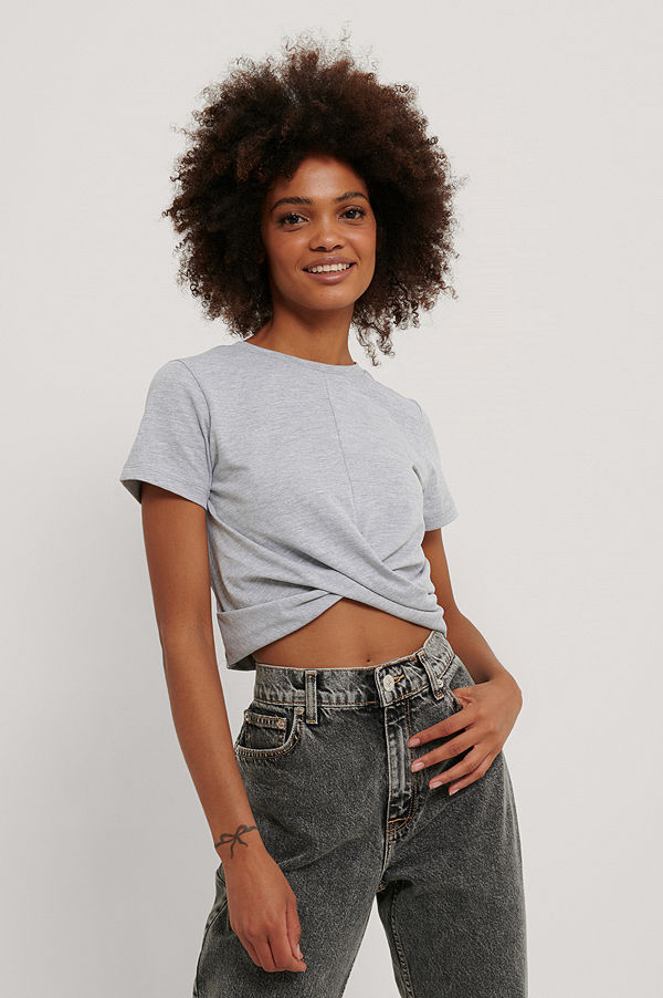 Trendyol Croppad T-Shirt grå