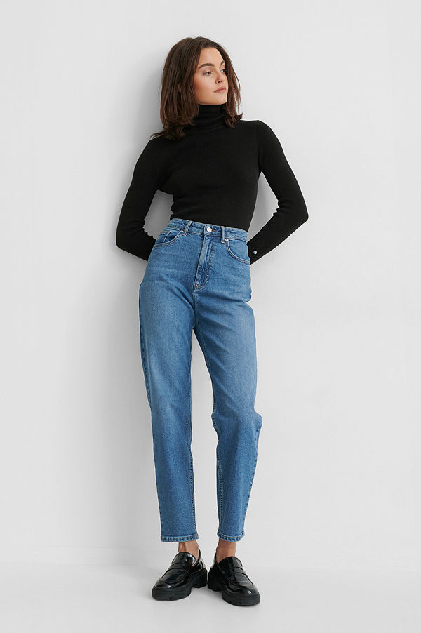 Gine Margrethe X NA-KD Ekologiska Mom-jeans blå