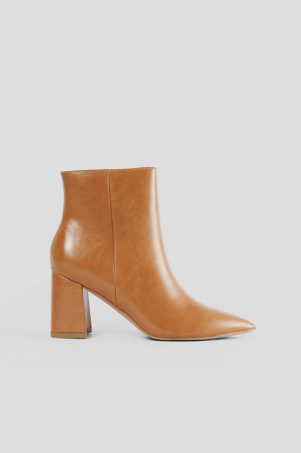 NA-KD Shoes Låga Lackstövlar brun