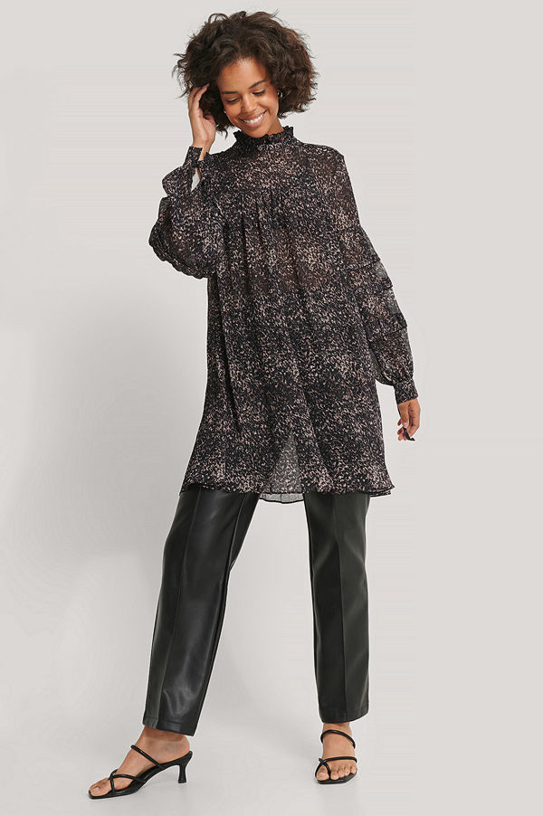 NA-KD Boho Klänning Med Blommigt Tryck Och Struktur leopard