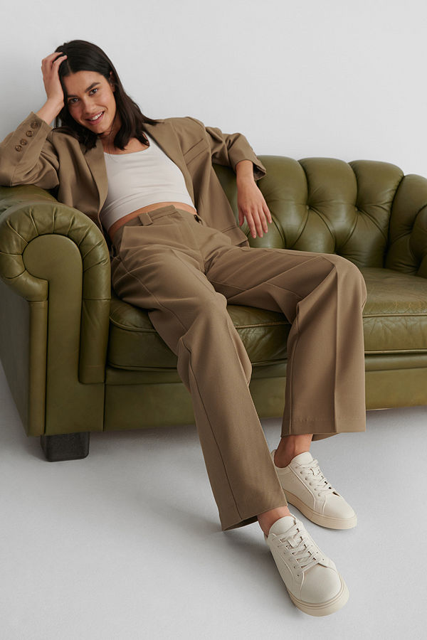 NA-KD Shoes Trainers I Fuskmocka beige
