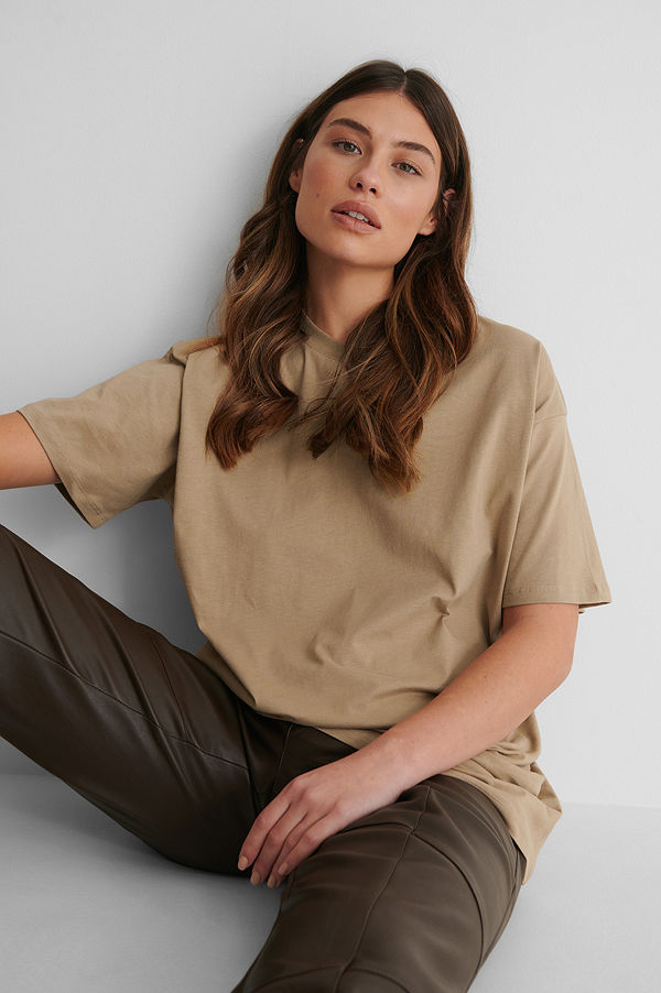 NA-KD Ekologisk Oversize T-shirt beige
