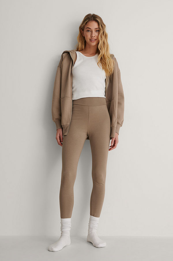 NA-KD Basic Leggings brun