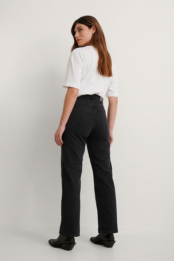 Dr. Denim Raka Jeans Med Hög Midja svart