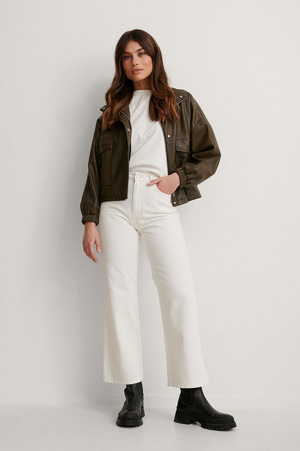 NA-KD Reborn Ekologiska Jeans Med Hög Midja offvit