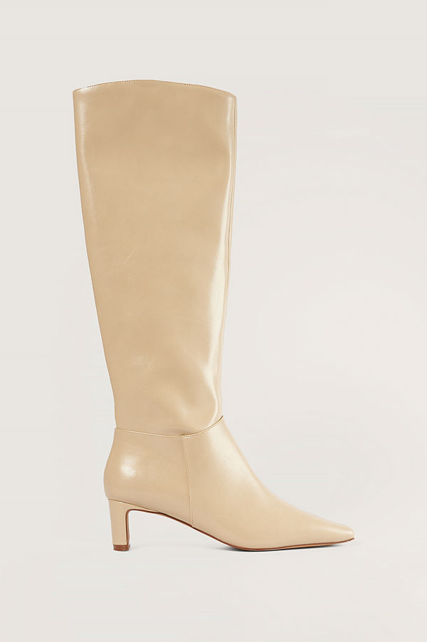 NA-KD Shoes Knähöga Stövlar beige