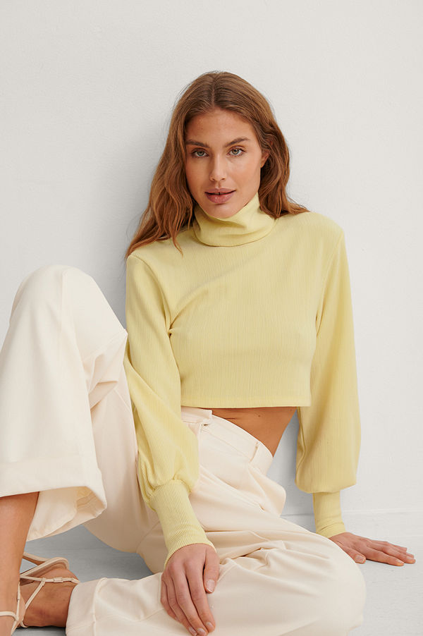 NA-KD Recycled croppad topp gul