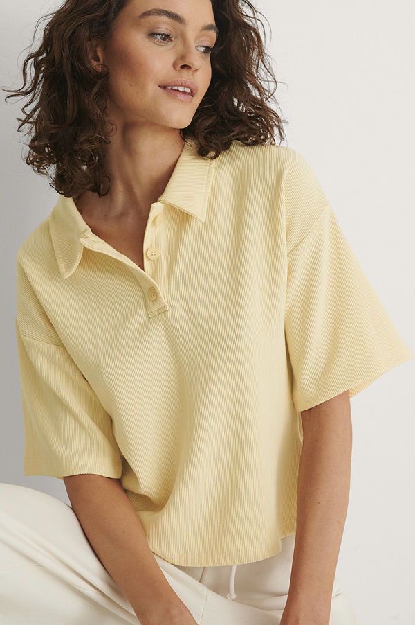 NA-KD Trend Recycled Jersey-topp gul