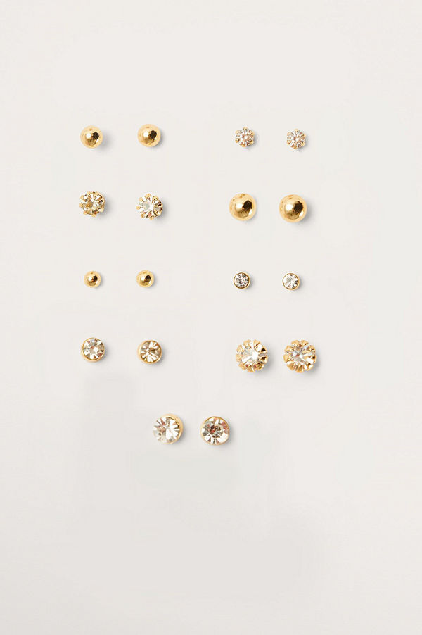 NA-KD Accessories smycke Multipack Stiftörhängen (9 Set) guld