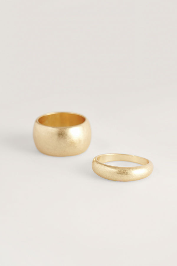 NA-KD Accessories smycke Dubbelpack Tjocka Ringar guld