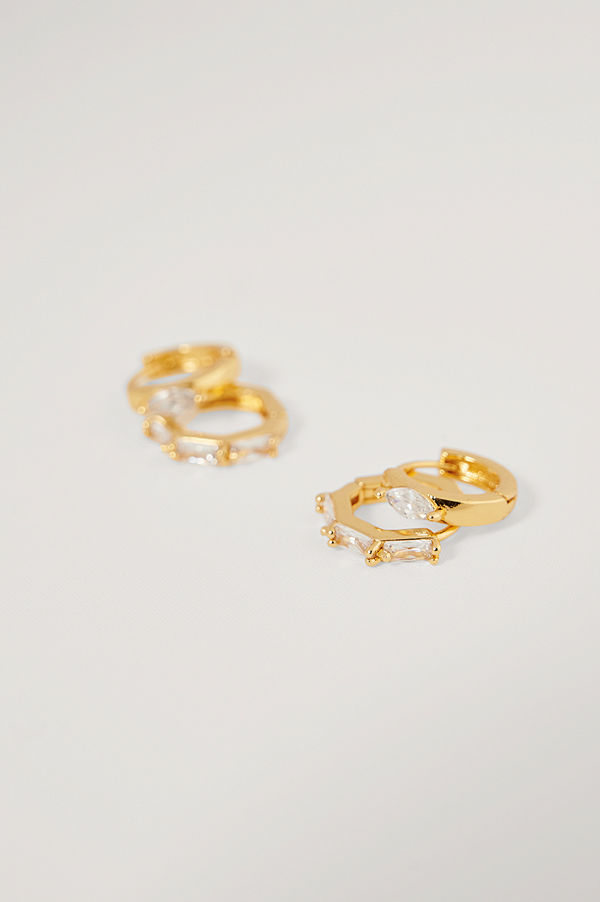 NA-KD Accessories smycke Glitrrigt Minihoop-Set guld