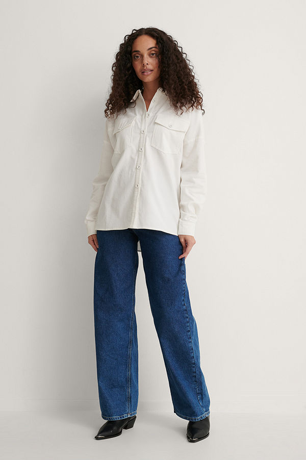 NA-KD Oversize Skjorta offvit