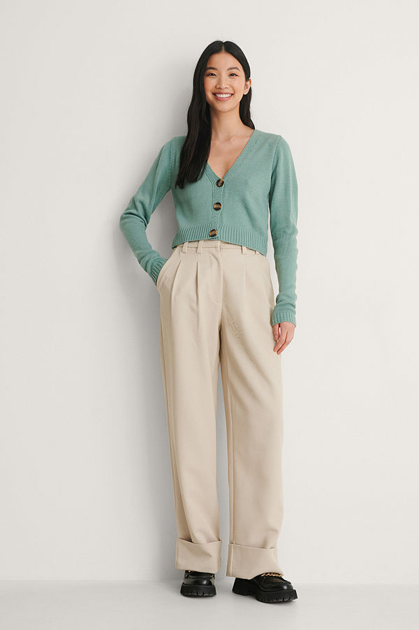 Trendyol Stickad Cardigan grön