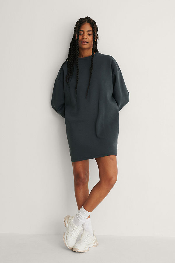 NA-KD Trend Ekologisk Oversize Sweatshirtklänning grå