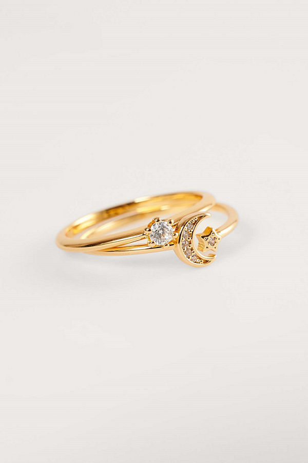 NA-KD Accessories smycke Guldpläterad Smal Glittrande Ring guld