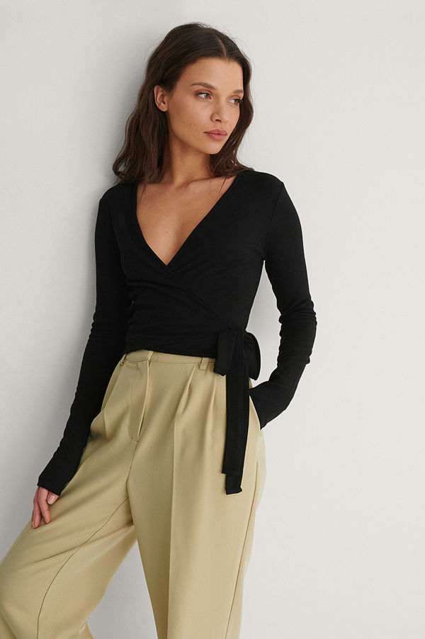 NA-KD Recycled Omlottopp svart