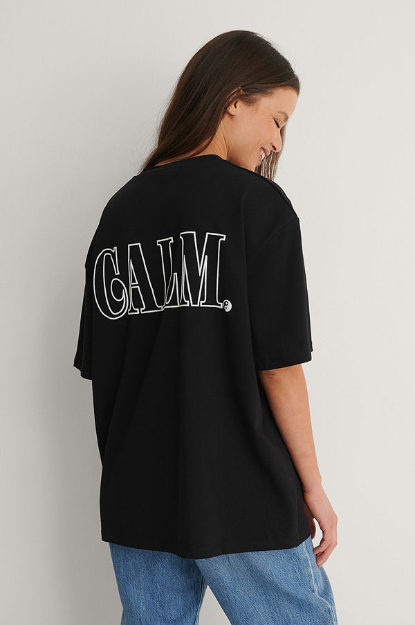 NA-KD Trend Ekologisk T-shirt Med Citattryck svart