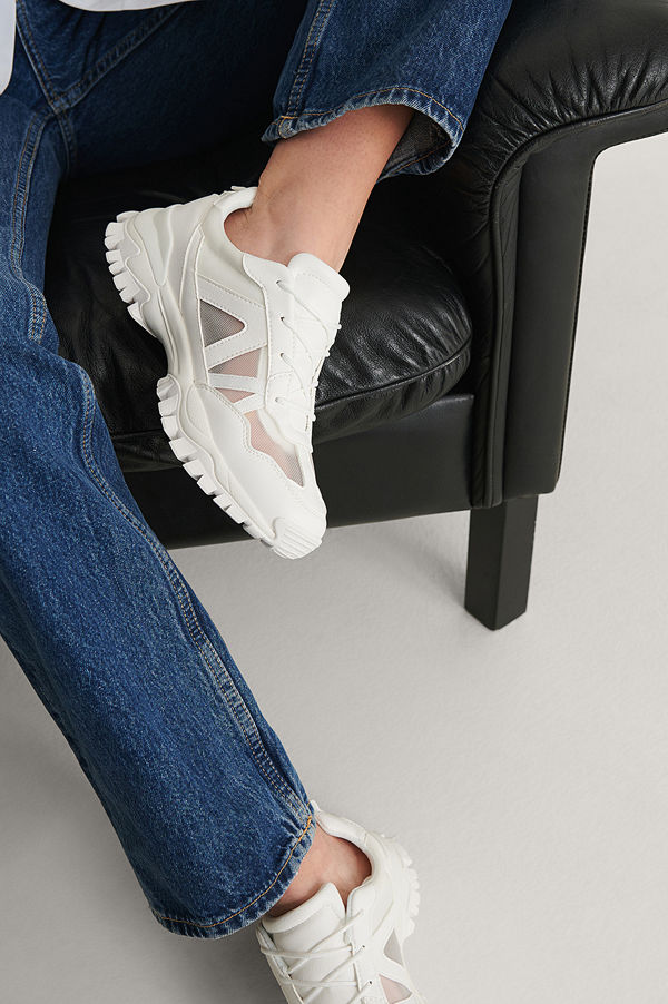 NA-KD Shoes Transparenta Mesh-Träningsskor vit