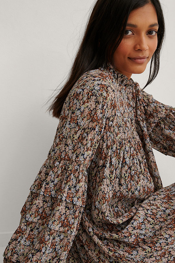 NA-KD Boho Klänning Med Blommigt Tryck Och Struktur multicolor