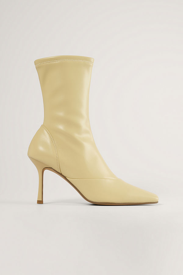 NA-KD Shoes Stövlar Med Spetsig Tå beige