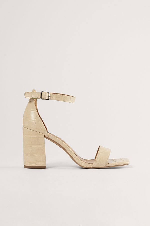 NA-KD Shoes Sandal Med Blockklack beige