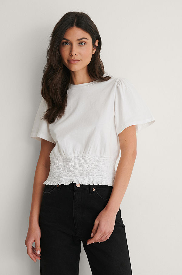 NA-KD T-Shirt Med Smock vit