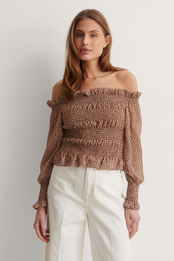 Trendyol Off Shoulder-Blus brun