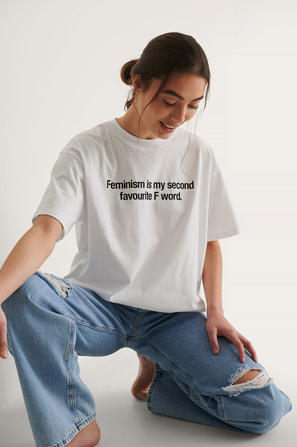 NA-KD Ekologisk Woman’s Day T-shirt vit