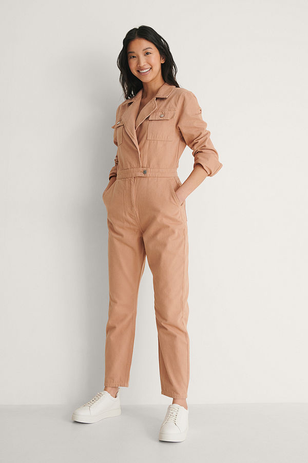 NA-KD Ekologisk Omlottjumpsuit rosa
