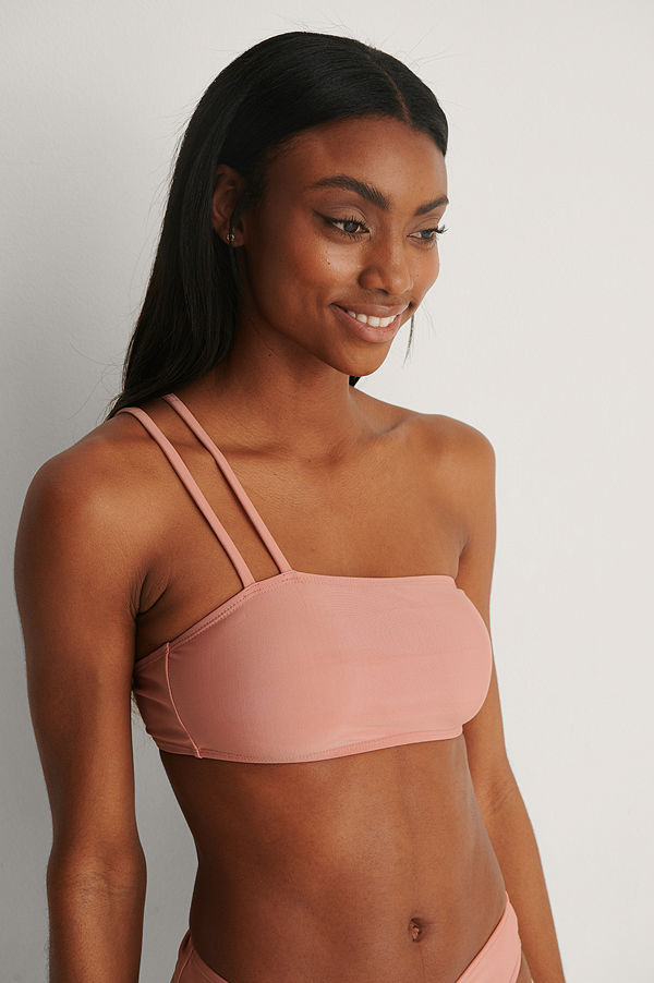 NA-KD Swimwear Recycled Bikinitopp Med En Axel rosa