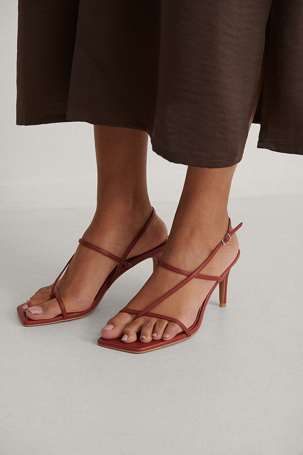 NA-KD Shoes Högklackade Remsandaler röd