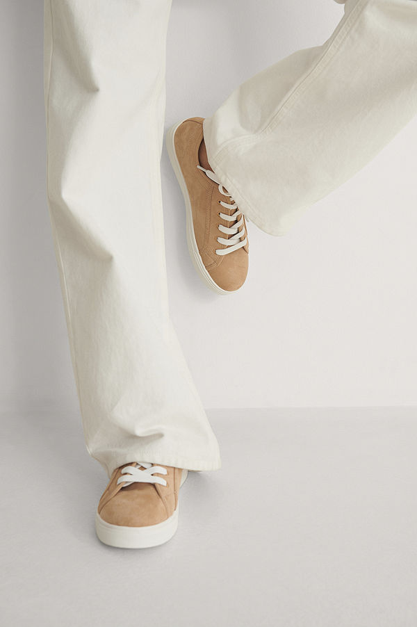 NA-KD Shoes Basic Lace up Sneakers beige