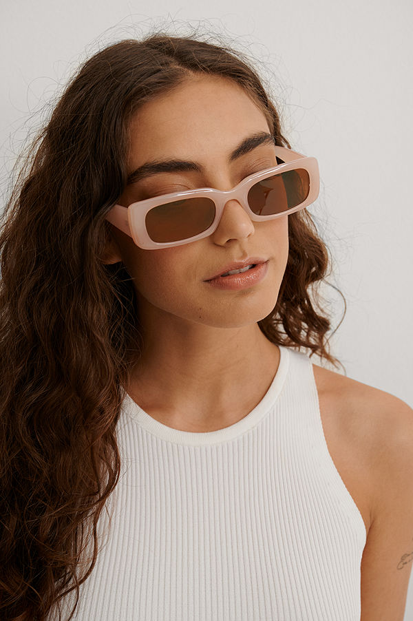NA-KD Accessories Breda Solglasögon I Retrolook nude