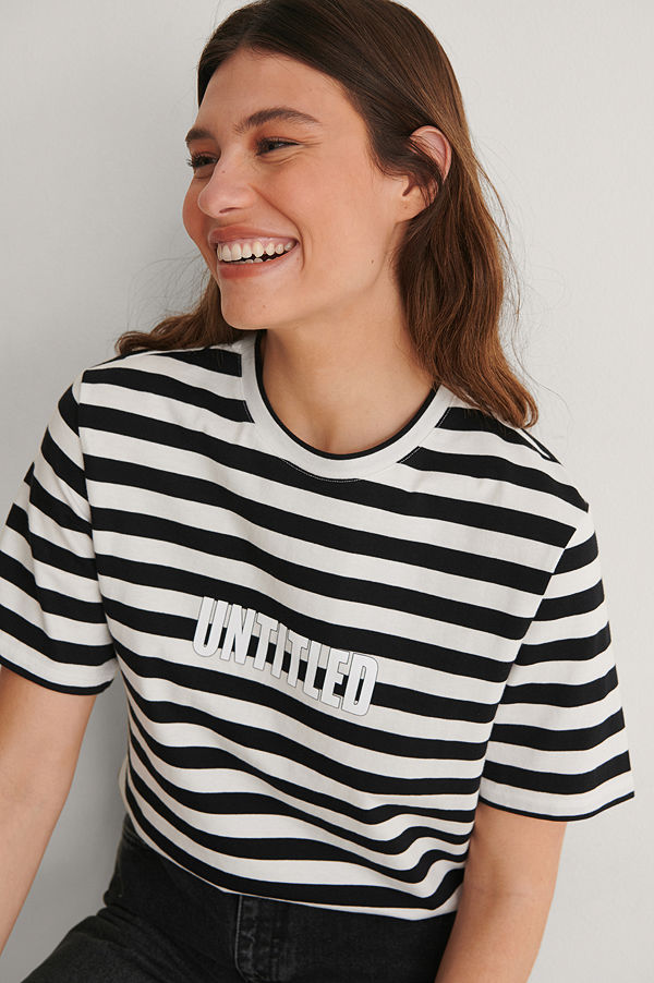 Louise Madsen x NA-KD Striped Oversized Tee multicolor