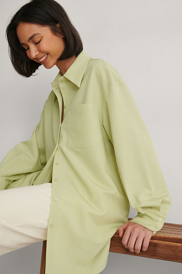 NA-KD Classic Oversize Skjorta grön
