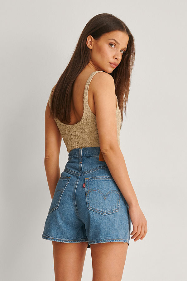 Levi's Shorts Med Hög Midja blå