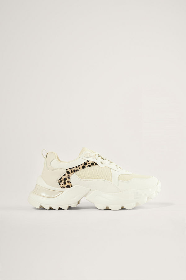NA-KD Shoes Träningsskor Med Leopardmönster vit
