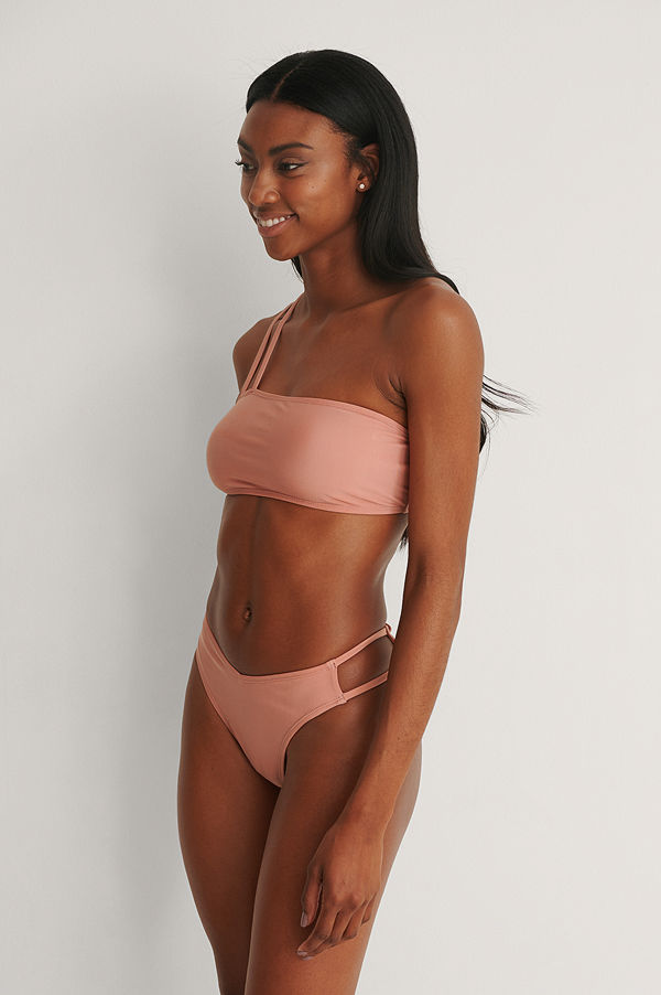 NA-KD Swimwear Recycled V-formad Bikinitrosa rosa