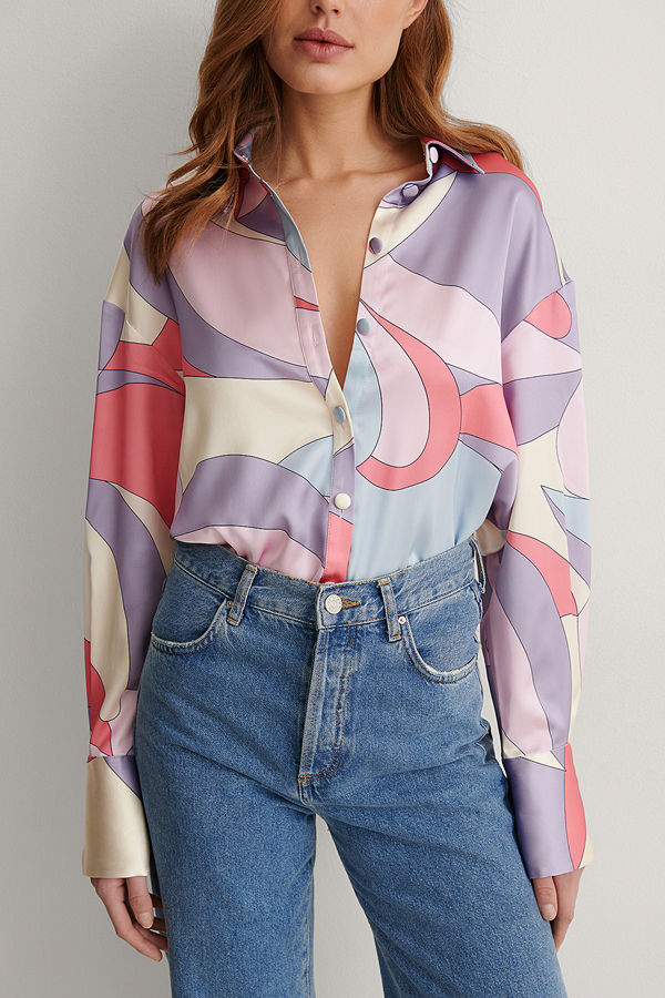 NA-KD Trend Satinskjorta multicolor