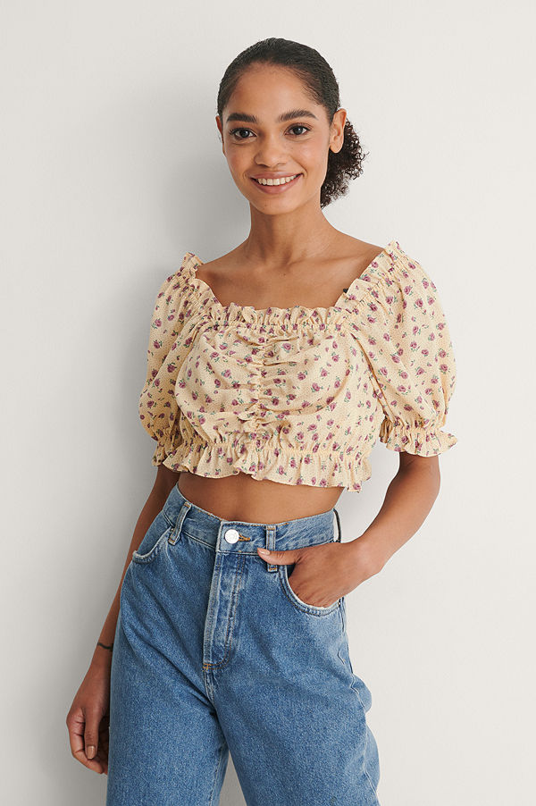 NA-KD Boho Topp Med Tryck multicolor