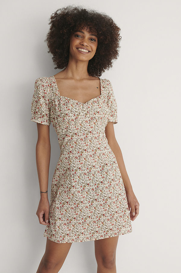 NA-KD Trend Miniklänning Med Puffärmar multicolor