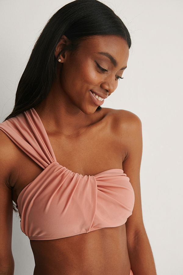 NA-KD Swimwear Recycled Bikinitopp Med En Axel rosa