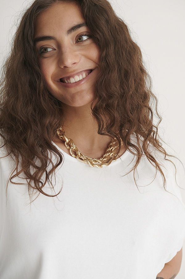 NA-KD Accessories smycke Halsband Med Tjock Dubbelkedja guld