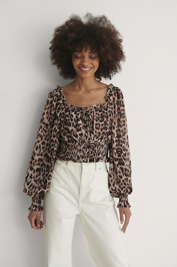 NA-KD Reborn Recycled Blus Med Fyrkantig Halsringning multicolor