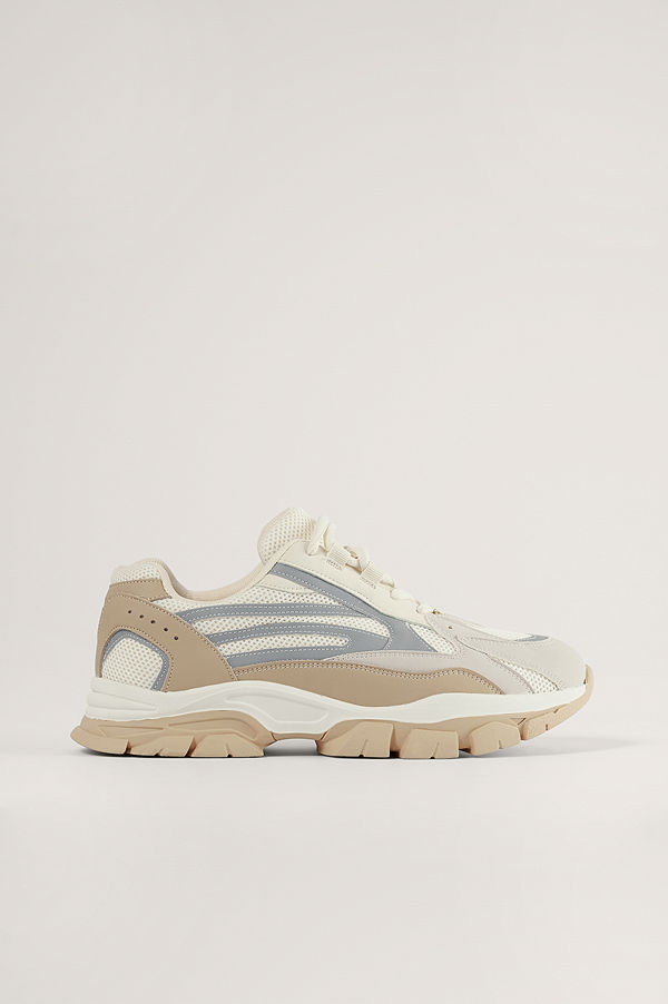 NA-KD Shoes Reflekterande Trekkingsneakers beige