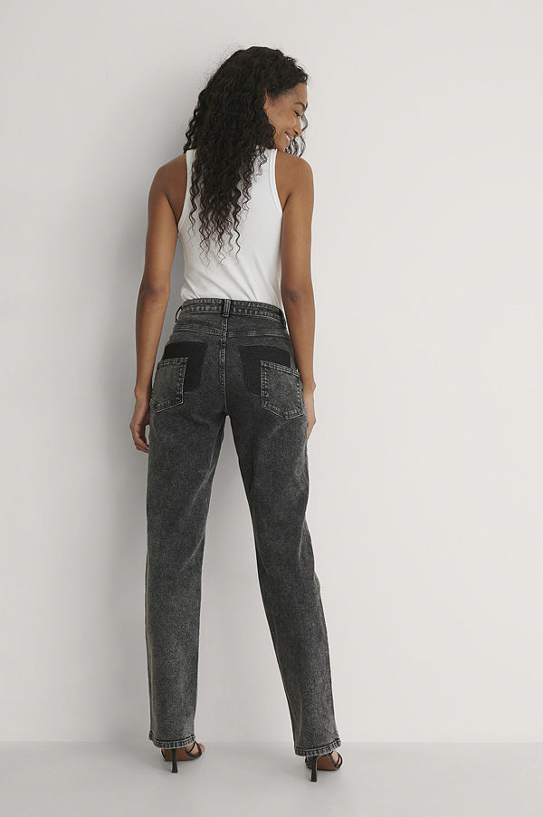 Pelican Bay x NA-KD Ekologiska Denim Med Detalj Bak grå