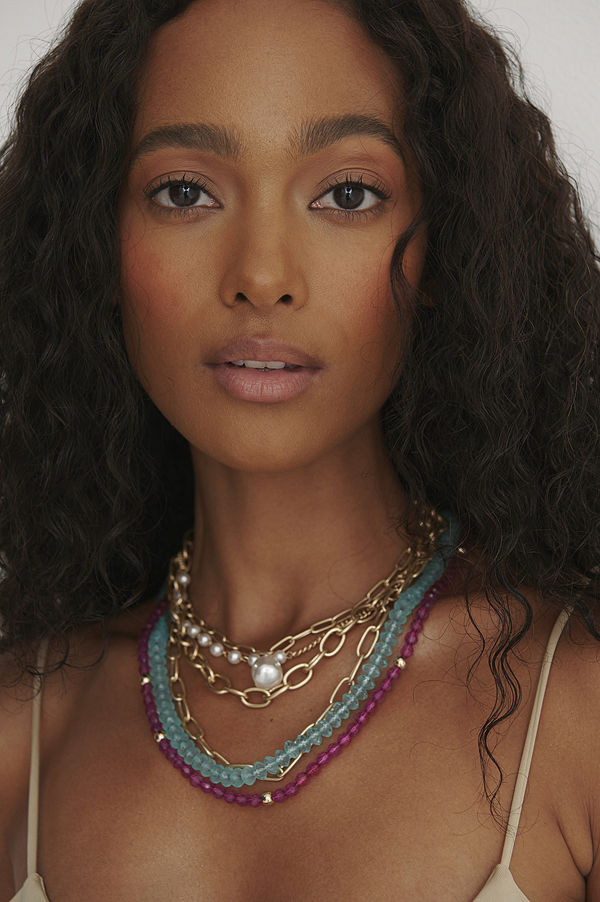 NA-KD Accessories smycke Färgglatt Halsband I Lager multicolor