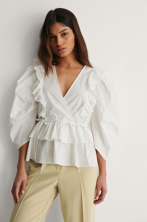 NA-KD Boho Blus Med Dragsko vit