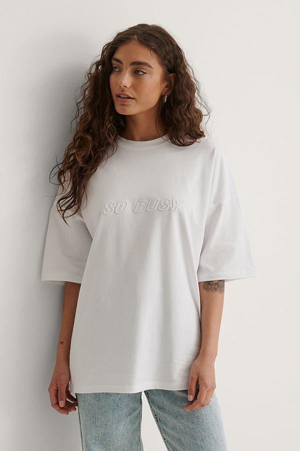 Marije Zuurveld x NA-KD Ekologisk Oversize T-shirt vit